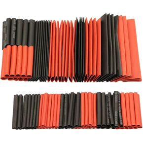 HXBER Sleeving W-Rap Wire,127PCS 2:1 Heat Shrink Tube Sleeving W-Rap Wire Cable Assortment Kit Portable