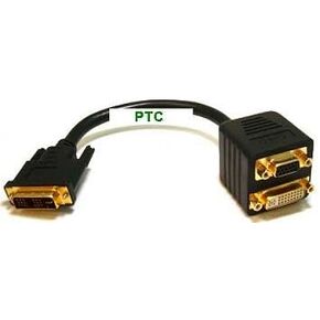 PTC Premium DVI-I(18+5) Male to VGA/DVI-D Female Splitter