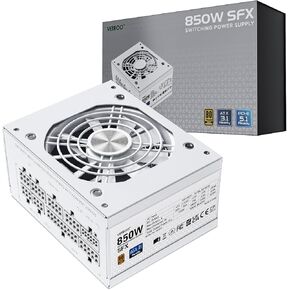 Vetroo 850W SFX Power Supply ATX 3.1 & PCIE 5.1 Ready, 80 Plus Gold Certificate Fully Modular, 90mm FDB Fan for Low-Noise Operation, SFX-to-ATX Bracket, 10-Year Warranty - White