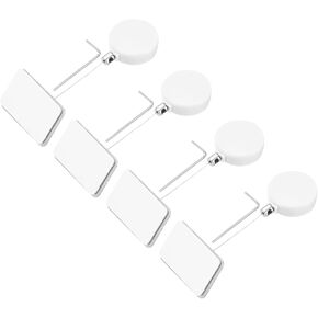 MECCANIXITY 1.8 ft Retractable Cable Lock with Square Patch Remote Control Security Lock with Adjustable Cord Tether Anti Theft for Laptop, TV, 200g, White, 4 Pack