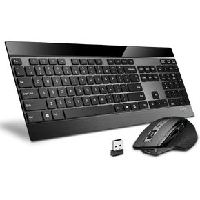 RAPOO Wireless Keyboard and Laser Mouse Combo,Multi Device (Bluetooth 4.0+3.0+2.4G) Keyboard and Mouse Set,Ultra-Slim Computer Keyboard Compact Design for Windows/Android/Mac OS