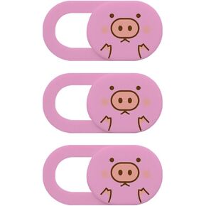 3pcs Cartoon Pig Laptop Cover Cover Cover Slide WebCam Cover لحماية الخصوصية تصميم لطيف لأجهزة الكمبيوتر المحمولة لأجهزة الكمبيوتر المحمولة. من السهل تثبيت تأمين خصوصيتك