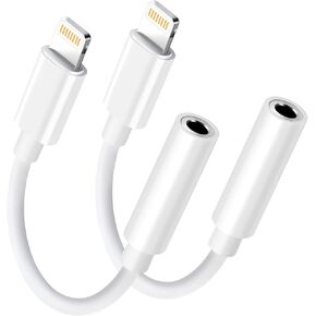 Lightning to 3.5mm Headphone Jack Adapter - Audio Adapter for iPhone Aux Converter Dongle Audio Cable Compatible with iPhone 14 Pro Max/14 13 12 11 X XS 8 7 Apple MFi Certified