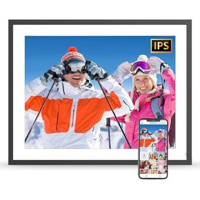 16.2-Inch Large Digital Picture Frame - 32GB WiFi Digital Photo Frame, Auto-Rotate, Motion Sensor, Share Photos and Videos via App Email, Wall Mountable
