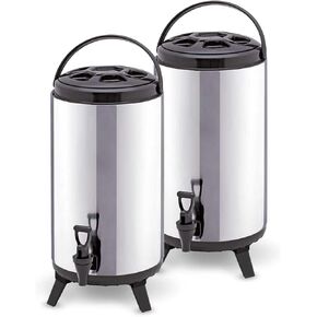 2X 16L Portable Insulated Cold/Heat Coffee Tea Beer Barrel Brew Pot With Dispenser