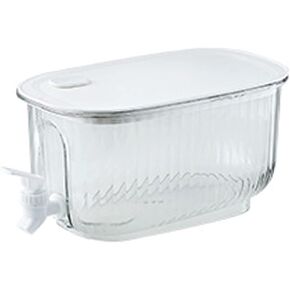 Cold Kettle Leak Proof Large Capacity Beverage Drink Dispenser for Home Use with Sealed Valve and Silicone Filter Holes (Transparent White)