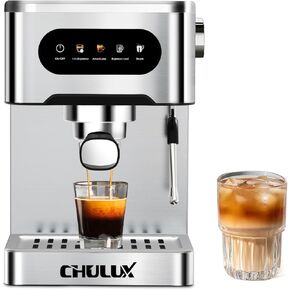 CHULUX Cold Brew Espresso Machine, 20 Bar Stainless Steel Touchscreen Cappuccino & Latte Machine with Steam Wand for Home