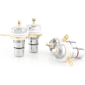 4* RCA Female Panel Mount Plug Audio Adapter Cable Converter Connector Socket Rhodium Plated Adaptor Parts B