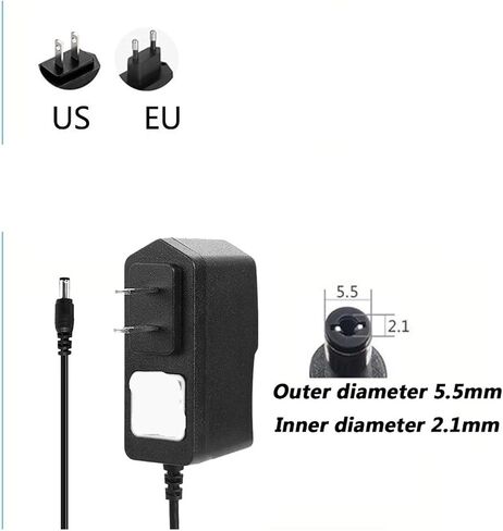 12V 1A 2A Power Cord Adapter DC 5.5 * 2.1MM(2A,12V_US) in Saudi Arabia