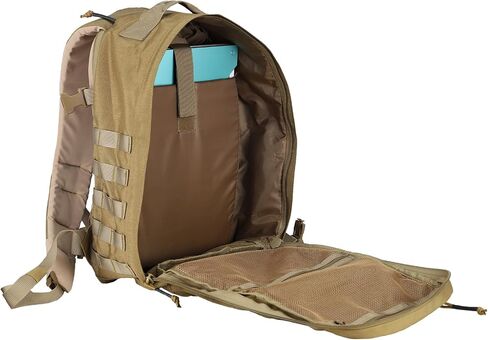 MGFLASHFORCE Molle Military Tactical Backpack for Men, 24L Daypack Army Rucksack Assault Pack, Bug Out Bag, 15.6" Laptop Compartment (Coyote Brown) in Saudi Arabia