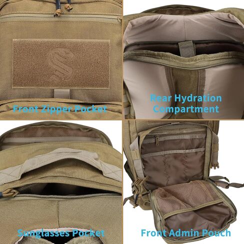 MGFLASHFORCE Molle Military Tactical Backpack for Men, 24L Daypack Army Rucksack Assault Pack, Bug Out Bag, 15.6" Laptop Compartment (Coyote Brown) in Saudi Arabia