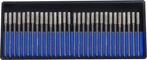 Diamond Drill Bit 2mm 3mm 30 Pieces Set Diamond Burr Set Drilling Sea Glass Sea Shells Stones Gemstones Gems Making Ornaments Jewelry Pendants Compatible with Dremel 30pcs. 2 mm 3 mm 1/8" 15 pcs. ea in Saudi Arabia