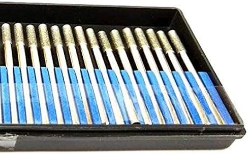 Diamond Drill Bit 2mm 3mm 30 Pieces Set Diamond Burr Set Drilling Sea Glass Sea Shells Stones Gemstones Gems Making Ornaments Jewelry Pendants Compatible with Dremel 30pcs. 2 mm 3 mm 1/8" 15 pcs. ea in Saudi Arabia