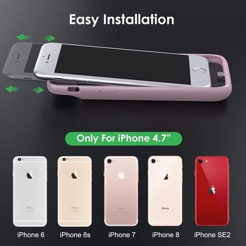 Battery Case for iPhone 6/6s/7/8/SE(2022/2020)(6.1 Inch), [2024 Upgraded] Ultra-Slim 7000mAh Portable Extended Charging Case Cover for iPhone 8, iPhone 7, iPhone 6/6s, iPhone SE Charger Case (Red) in Kuwait