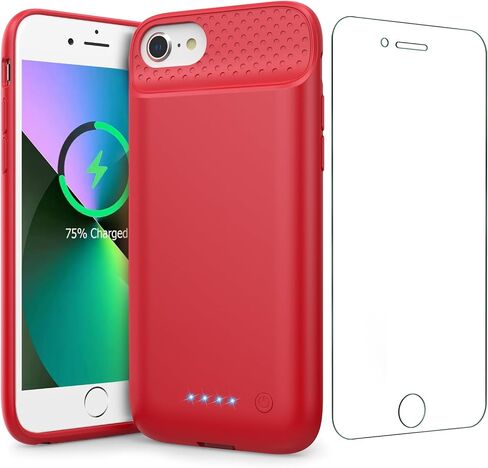 Battery Case for iPhone 6/6s/7/8/SE(2022/2020)(6.1 Inch), [2024 Upgraded] Ultra-Slim 7000mAh Portable Extended Charging Case Cover for iPhone 8, iPhone 7, iPhone 6/6s, iPhone SE Charger Case (Red) in Kuwait
