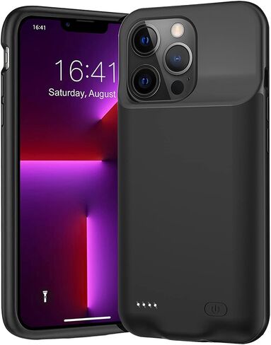 MAXBEAR Battery Case for iPhone 13 Pro, 7000mAh Slim Portable Protective Charging Case Compatible with iPhone 13 Pro (6.1 inch) Rechargeable Battery Pack Charger Case (Black) in Saudi Arabia