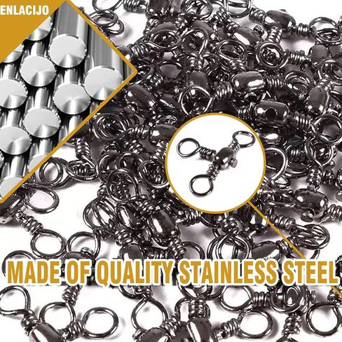 Fishing 3 Way Swivels, 50pcs Three Way Fishing Swivel Stainless Steel Cross Line Connector, 3 Way Rig Fishing Tackle Saltwater Freshwater Fishing #1 in Saudi Arabia