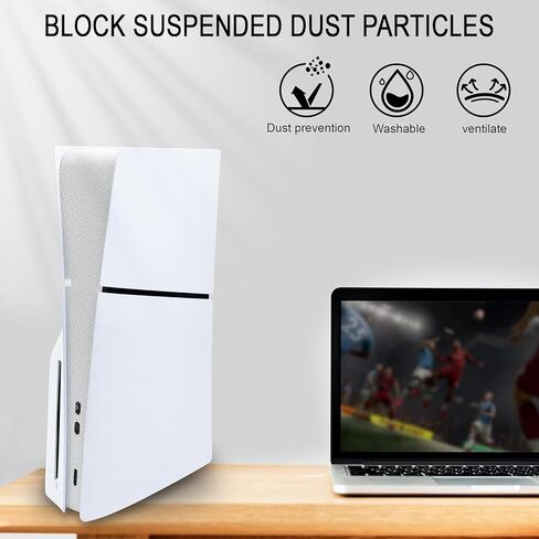 Net Net Net Net Dust Rusted لـ PS5 وحدة تحكم مع تصميم مزدوج بوكلي - شبكة أليفة مضادة للحيوانات الأليفة شبكة غبار لـ Sony PlayStation 5 Slim Console - سهل التثبيت والتنظيف (أبيض) in Saudi Arabia