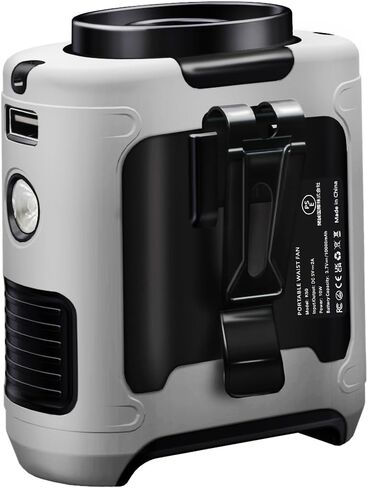 CAZOKASI Upgrade 10000mAh Waist Clip Fan Wearable Fan Portable Personal Body Powerful Upto 40H Cooling and Heatstroke Prevention (Green) in Kuwait