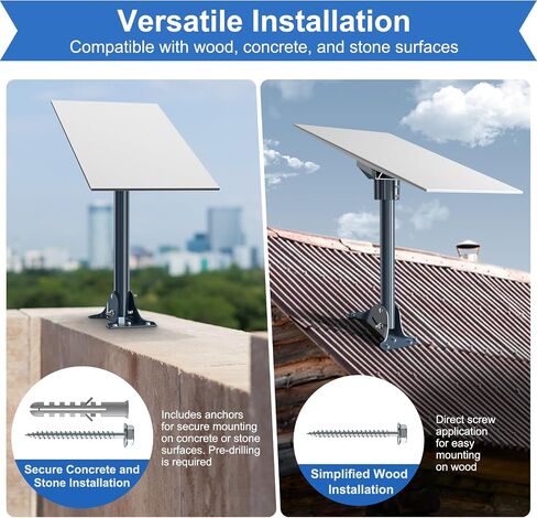 STARLINK GEN 3 MOUNT ADAPTER Aluminium Aluminium ، 15.7 "Feel Pivot Pipe مع طقم Mount Base قابل للتعديل متوافق مع طبق Starlink V3 القياسي للسقف in Saudi Arabia