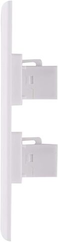 Ethernet Wall Plate, 2 Port Cat6 RJ45 Keystone Inline Coupler Wall Plate for Cat7/6/5/5e Ethernet Devices - White in Saudi Arabia