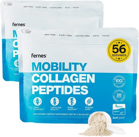 Mobility Hydrolyzed Collagen Peptides Powder Supplement - for Joint, Cartilage, Bone & Tendon Support 28 Servings - 9.88oz Unflavored in Saudi Arabia