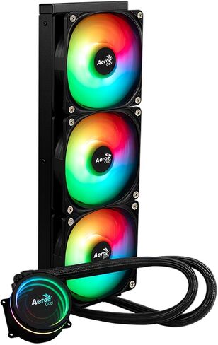 Aerocool Oasis L360 Argb AIO CPU CPU COND ، TDP 300W ، 360 مم الرادياتير ، تصميم Mirage مع إضاءة ArgB ، مراوح Argb 3x120mm ، Intel LGA 1700 ، 1200 ، 115x ، 1851 ، 1366 ، AMD AM5/AM4 Sockets - Black in Kuwait