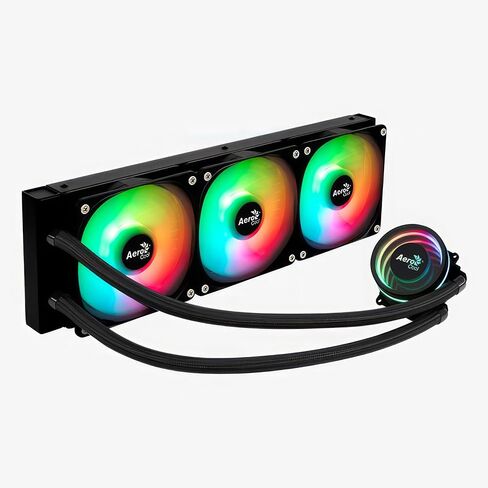 Aerocool Oasis L360 Argb AIO CPU CPU COND ، TDP 300W ، 360 مم الرادياتير ، تصميم Mirage مع إضاءة ArgB ، مراوح Argb 3x120mm ، Intel LGA 1700 ، 1200 ، 115x ، 1851 ، 1366 ، AMD AM5/AM4 Sockets - Black in Kuwait