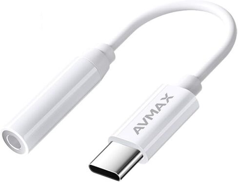 AVMAX USB C to 3.5mm Audio Headphone Adapter HiFi,Type c to Aux Female Cable for 16 15 Plus, S24 S23 S22 S21 S20 and More Type c Devices (Classic White1) in Kuwait
