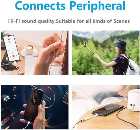 AVMAX USB C to 3.5mm Audio Headphone Adapter HiFi,Type c to Aux Female Cable for 16 15 Plus, S24 S23 S22 S21 S20 and More Type c Devices (Classic White1) in Kuwait