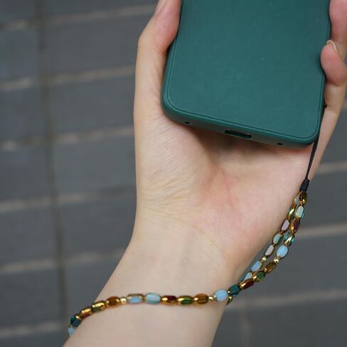 MORWLAT Beaded Phone Charm, Rainbow Crystal Wrist Lanyard Strap, Mobile Phone Decoration in Kuwait