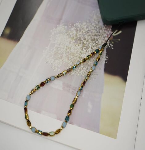 MORWLAT Beaded Phone Charm, Rainbow Crystal Wrist Lanyard Strap, Mobile Phone Decoration in Kuwait