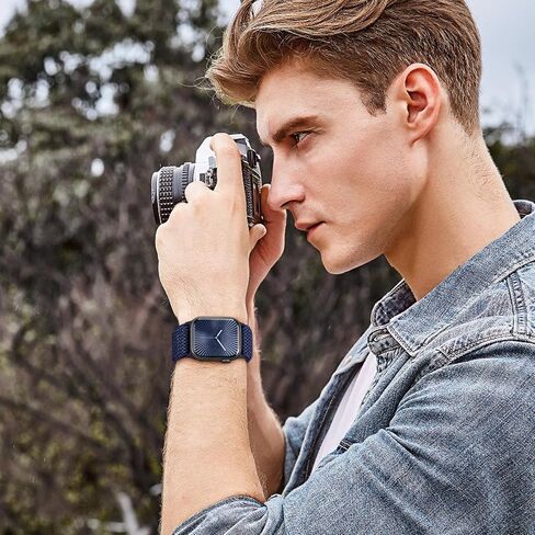 4 حزمة نايلون نايلون شريط متوافق مع أشرطة Apple Watch لرجال النساء 44 مم 40 مم 41 مم 42 مم 45 مم 46 مم 49 مم 38 مم ، حزام مرن منفرد مضفر لـ IWatch Ultra 2 Series 10 9 8 7 6 5 4 3 SE in Kuwait