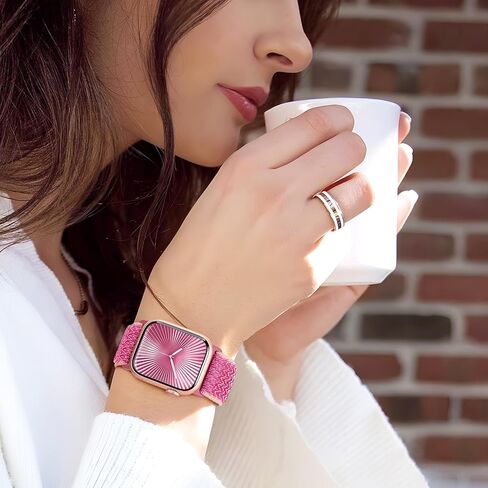 4 حزمة نايلون نايلون شريط متوافق مع أشرطة Apple Watch لرجال النساء 44 مم 40 مم 41 مم 42 مم 45 مم 46 مم 49 مم 38 مم ، حزام مرن منفرد مضفر لـ IWatch Ultra 2 Series 10 9 8 7 6 5 4 3 SE in Kuwait