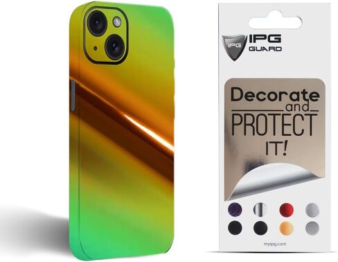 IPG Compatible with iPhone 15 Decorative Carbon Fiber Vinyl Back and Sides Full Protection Anti Scratch Skin Guard - 3D Surface - Easy to Install for 15 (Red Pearl) in Saudi Arabia