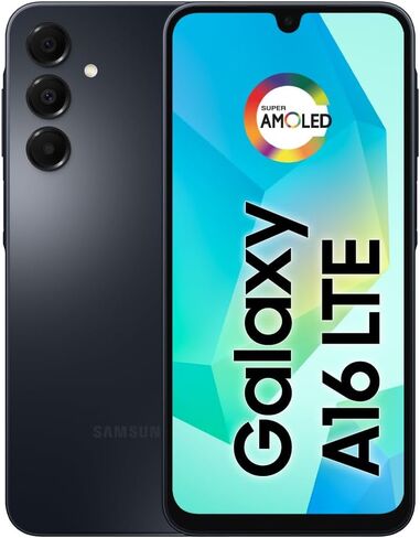 Samsung Galaxy A16 4G Dual SIM (128 جيجابايت ، 2025) 6.7 "90 هرتز AMOLED ، مقاومة للبقع ، 8core ، كاميرا 50 ميجابكسل (النموذج الدولي غير المؤمن للمصنع لـ GSM ، Global) A165M/DS (حزمة شاحن سريعة 25W ، أسود) in Saudi Arabia