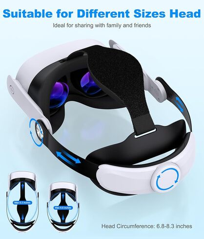 Adjustable Head Strap for Meta Quest 3S/Quest 3/Quest 2 - Lightweight VR Headset Strap with Cotton BackPad, Pressure Relief Design with Enhanced Support, Ergo Comfort VR Accessories in Kuwait