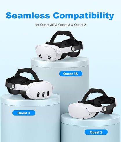 Adjustable Head Strap for Meta Quest 3S/Quest 3/Quest 2 - Lightweight VR Headset Strap with Cotton BackPad, Pressure Relief Design with Enhanced Support, Ergo Comfort VR Accessories in Kuwait