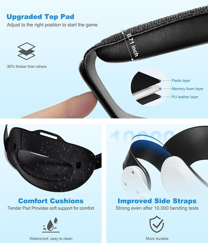 Adjustable Head Strap for Meta Quest 3S/Quest 3/Quest 2 - Lightweight VR Headset Strap with Cotton BackPad, Pressure Relief Design with Enhanced Support, Ergo Comfort VR Accessories in Kuwait