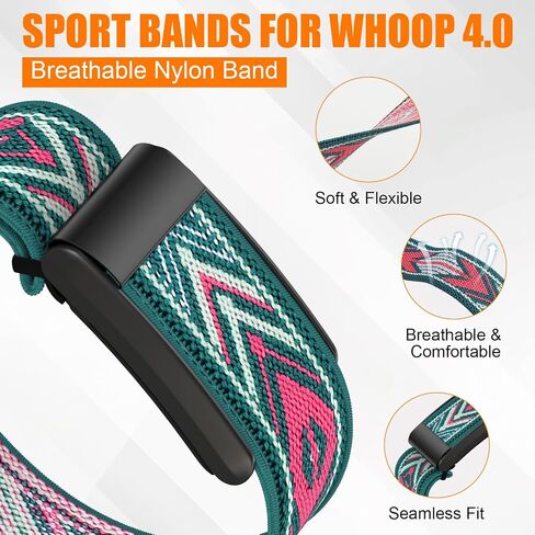 Myapulua Nylon Sport Bands متوافقة مع حزام Whoop Band 4.0 للرجال/النساء ، والراحة النايلون المتين مقاوم للماء وأشرطة بديلة للعرق. in Kuwait