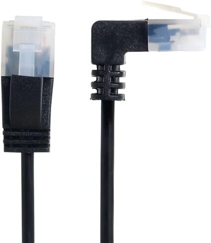xiwai Ultra Slim Cat6 Ethernet Cable RJ45 Up Angled to Straight UTP Network Cable Patch Cord 90 Degree Cat6a LAN for Laptop Router TV Box (2.0m) in Saudi Arabia