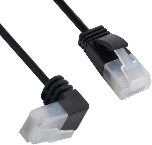 xiwai Ultra Slim Cat6 Ethernet Cable RJ45 Up Angled to Straight UTP Network Cable Patch Cord 90 Degree Cat6a LAN for Laptop Router TV Box (2.0m) in Saudi Arabia