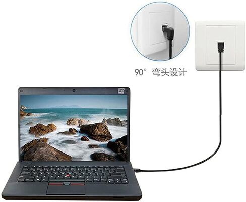 xiwai Ultra Slim Cat6 Ethernet Cable RJ45 Up Angled to Straight UTP Network Cable Patch Cord 90 Degree Cat6a LAN for Laptop Router TV Box (2.0m) in Saudi Arabia