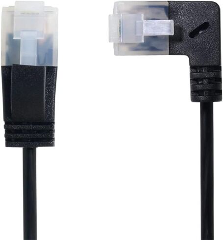 xiwai Ultra Slim Cat6 Ethernet Cable RJ45 Up Angled to Straight UTP Network Cable Patch Cord 90 Degree Cat6a LAN for Laptop Router TV Box (2.0m) in Saudi Arabia