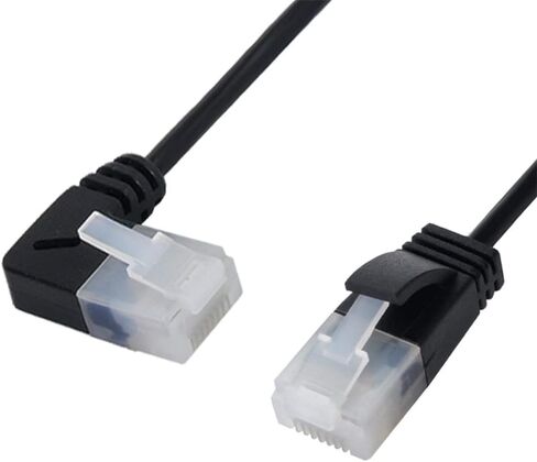 xiwai Ultra Slim Cat6 Ethernet Cable RJ45 Up Angled to Straight UTP Network Cable Patch Cord 90 Degree Cat6a LAN for Laptop Router TV Box (2.0m) in Saudi Arabia