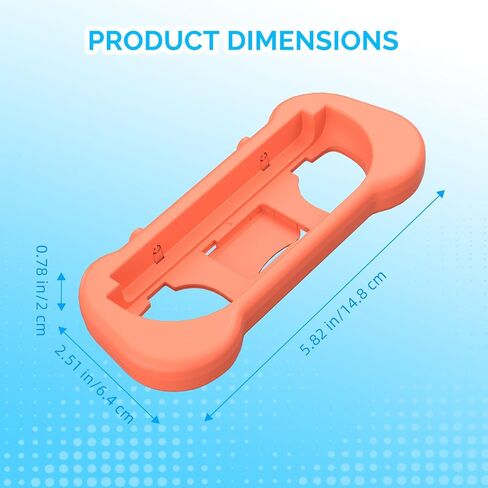 XHSESA 2PCS Controller Controller Accessories for Switch 2 - مقبض مريح مع حزام معصم لقبضة Joycon ، تصميم مضاد للانزلاق (البرتقالي الأزرق) in Saudi Arabia