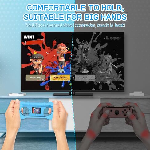 XHSESA 2PCS Controller Controller Accessories for Switch 2 - مقبض مريح مع حزام معصم لقبضة Joycon ، تصميم مضاد للانزلاق (البرتقالي الأزرق) in Saudi Arabia