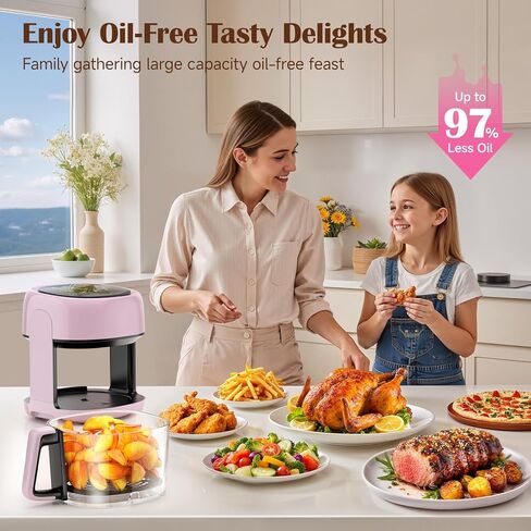 8-In-1 Glass Air Fryer, 5 QT Airfryer with Easy-View Glass Basket, Adjustable Temperature, Touch Panel Control, Circulating Heating, Compact and Large, Nonstick & Dishwasher Safe Fry Bowl in Saudi Arabia