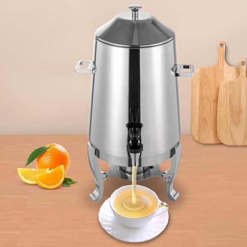 3.5 Gallon Hot Beverage Dispenser, Hot Drinks Dispenser with Spigot for Parties Buffet Catering, Stainless Steel Coffee Chafer Urn for Milk Coffee Tea Water Juice, (About 52 Cup) (Silver) in Saudi Arabia