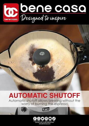 Bene Casa Black Portable Electric Espresso Maker/Cafetera ، 1-3 أكواب/طلقات (1 ، أسود) in Saudi Arabia